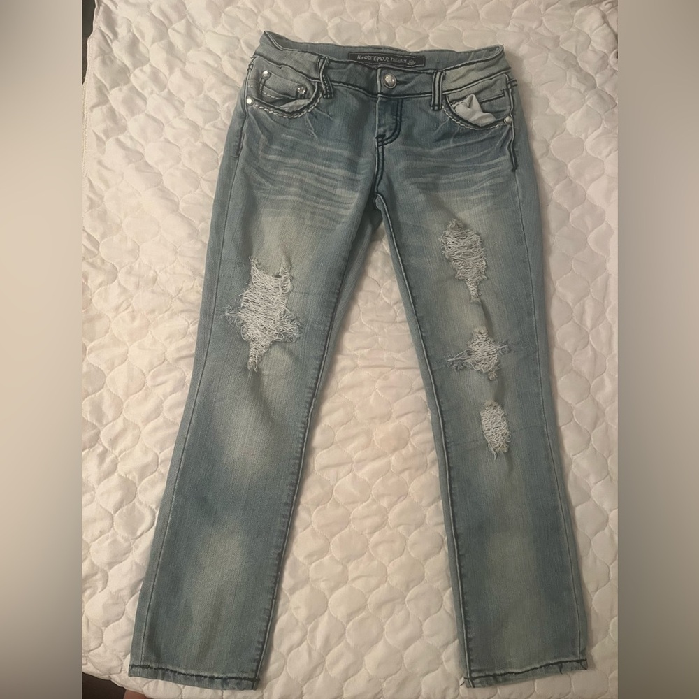 Y2K Almost Famous Premium Distressed Destroyed Denim Jeans